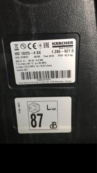 Maquina Profissional C. Nova 250 Bar  Kärcher HD 10 / 25-4 SX Plus