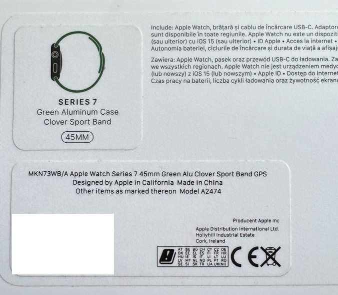 Apple Watch seria 7 45 mm GREEN