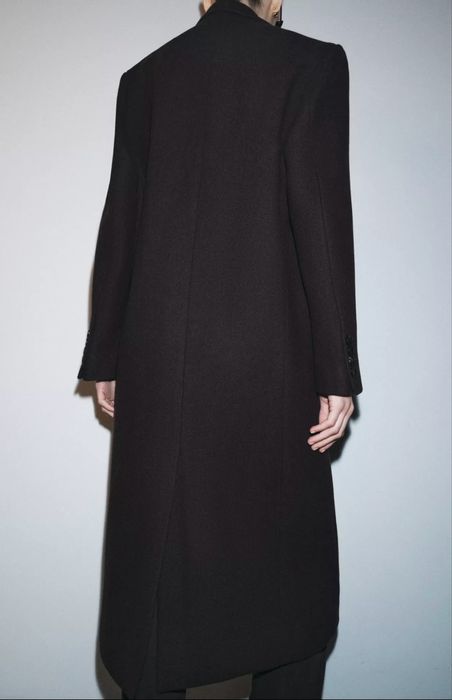 Шоколадное пальто Zara шерсть