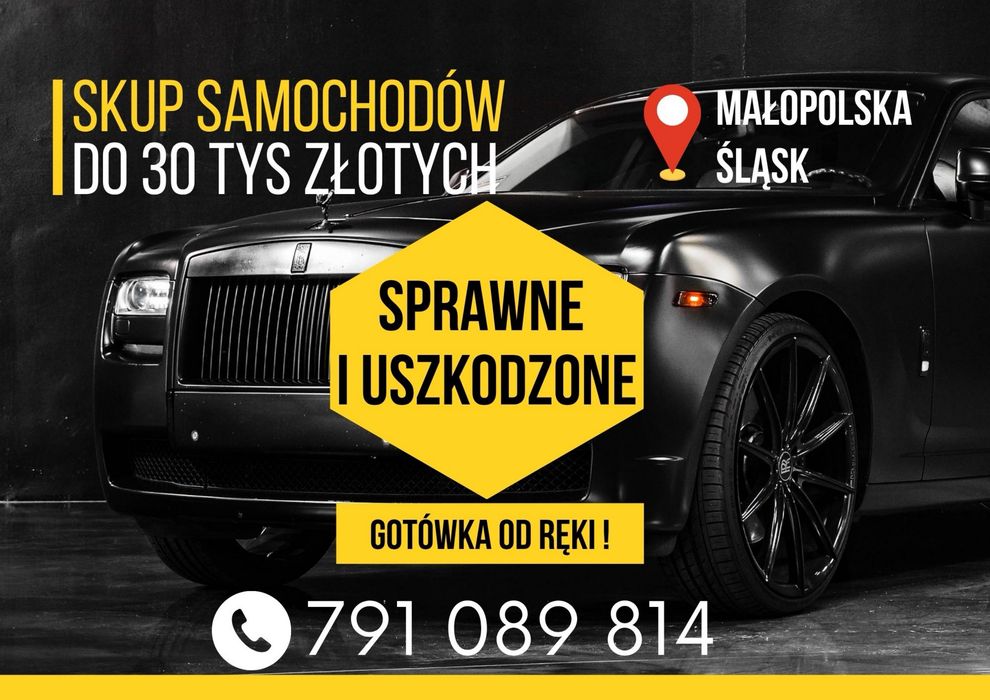 SKUP AUT za gotówkę, odkup samochodów do 30 tys, PRZYJEDZIEMY  PO TWOJE AUTO