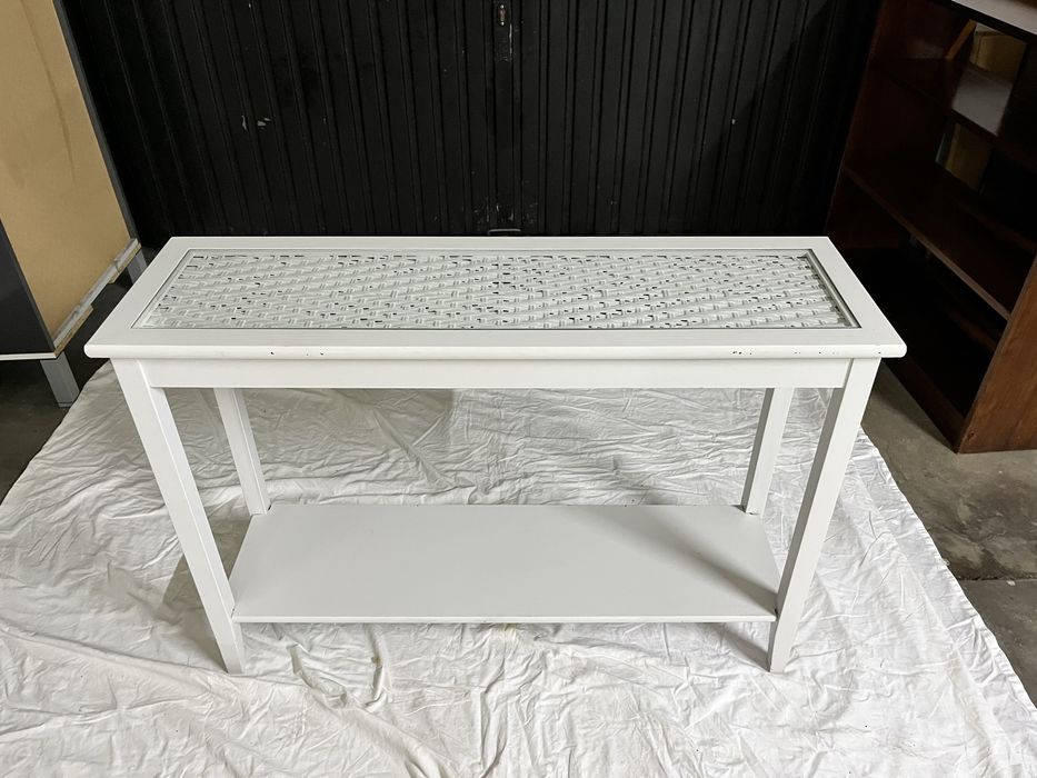 Mesa de vidro branca  decoração