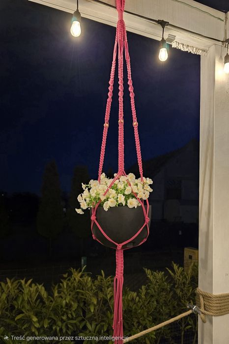 Długi kwietnik , hand made, na dużą doniczkę