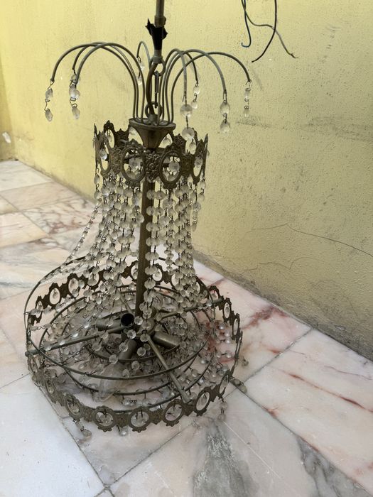 Candeeiro de pedras cristais vintage