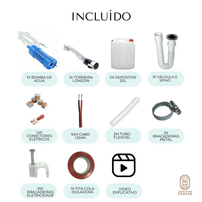 Sistema de água Campervan Completo
