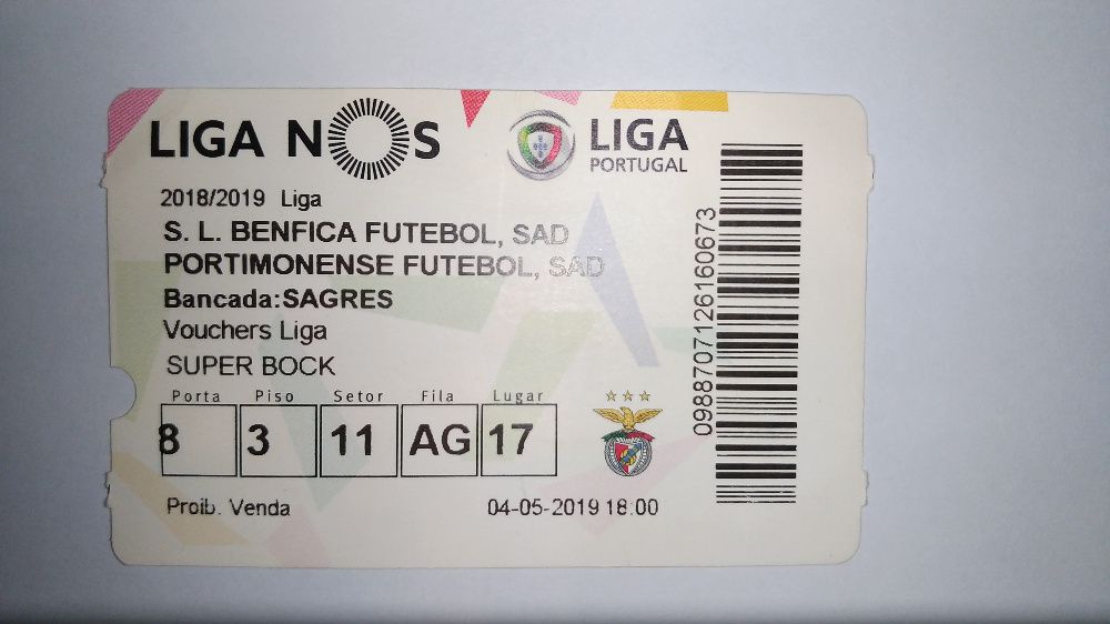 Bilhetes de Futebol para colecionadores (seleção, liga)