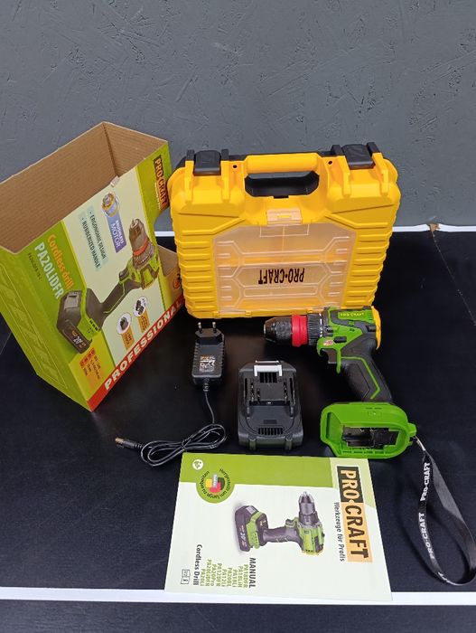 Шуруповерт Procraft PA20Li DFR (з 1 акб та зп).Безщітковий двигун