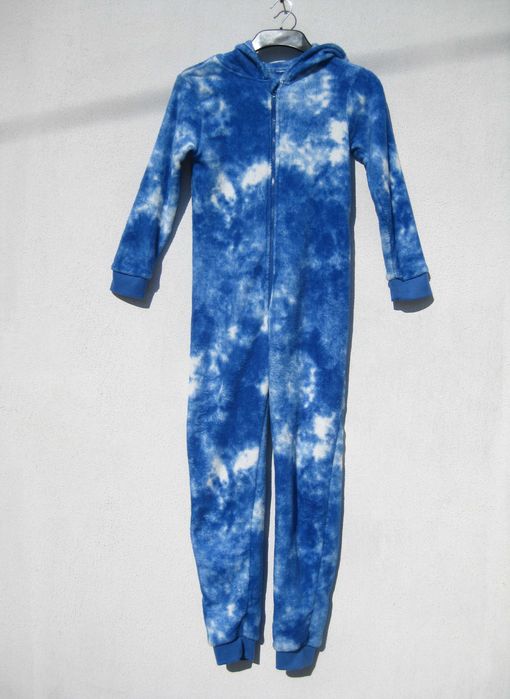 Мягенький синий кигуруми комбинезон для дома сна махра 146 152