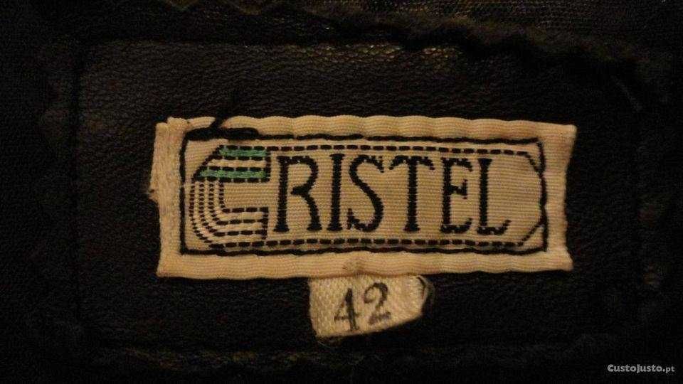 Casaco de senhora em cabedal preto Cristel