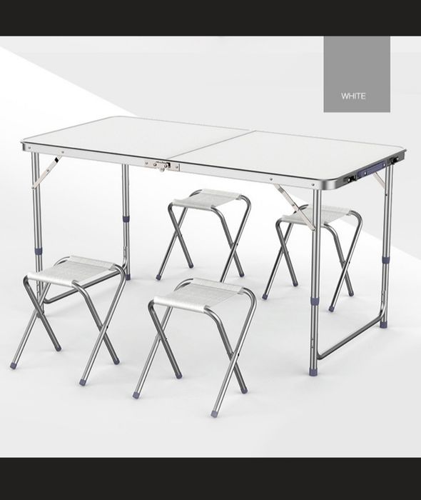 Комплект туристический раскладной стол для пикника и 4 стула в чемодан