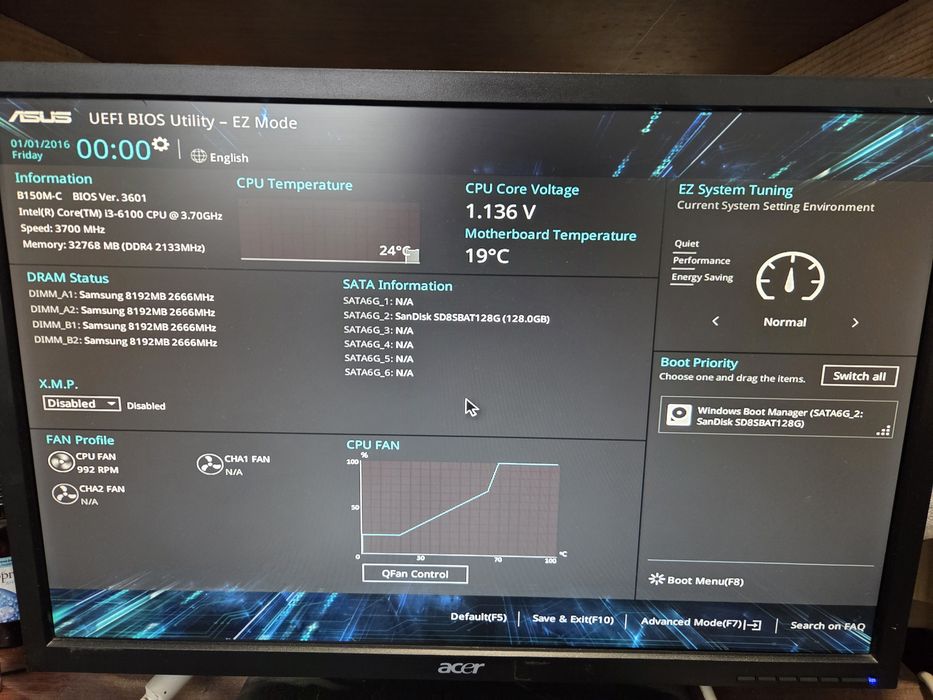 Комплект s1151 ASUS B150M-C + i3-6100 материнка і процесор