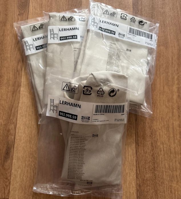 Ikea LERHAMN 4x  pokrycie krzesła beżowy
