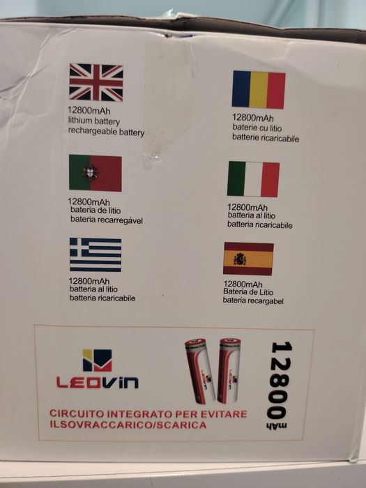 10 Pilhas LEOVIN 18650 Li-ion  – Com Proteção Integr