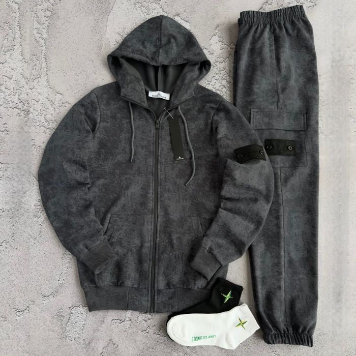 Чоловічий спортивний костюм Stone Island варенка + 2 пари шкарпеток у ПОДАРУНОК