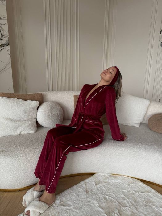 Піжама двійка жіноча. Велюрова піжама на подарунок. Домашній костюм