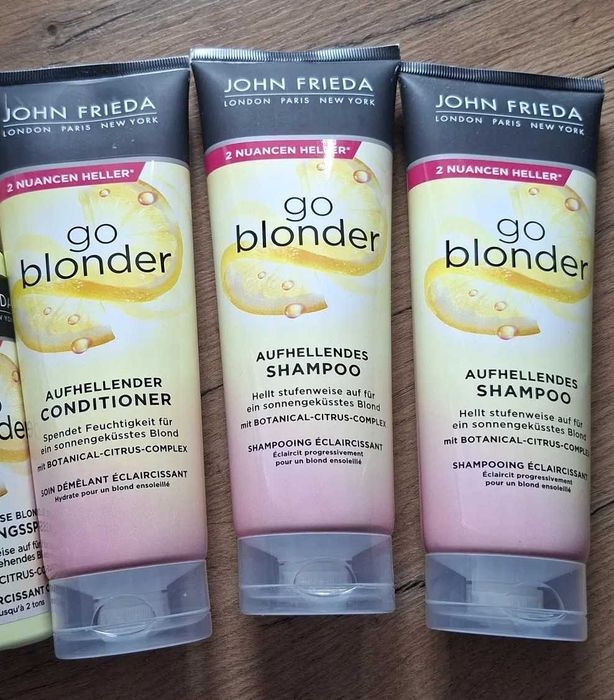 John frieda go blonder  zestaw szampon - 2 sztuki , odżywka gratis