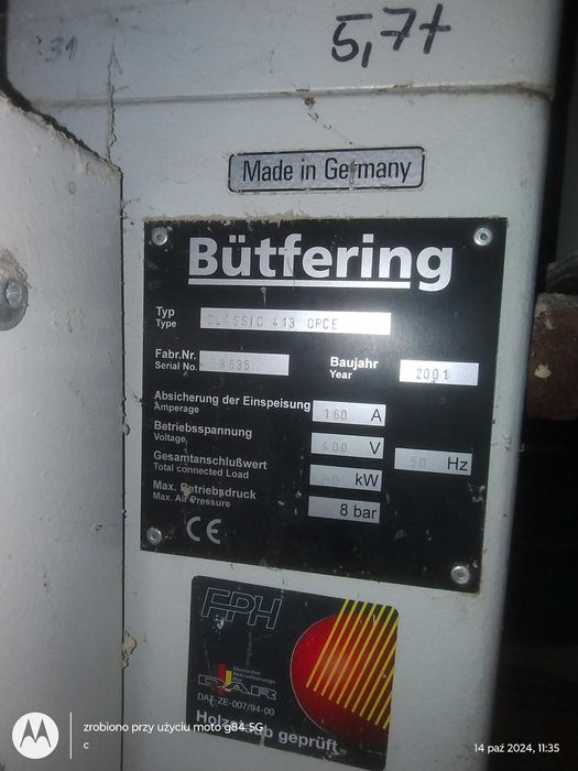 Szlifierka szerokotaśmowa Butfering Classic 2001r.