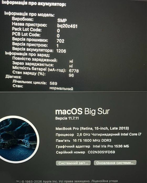 MacBook Pro Retina 15’’