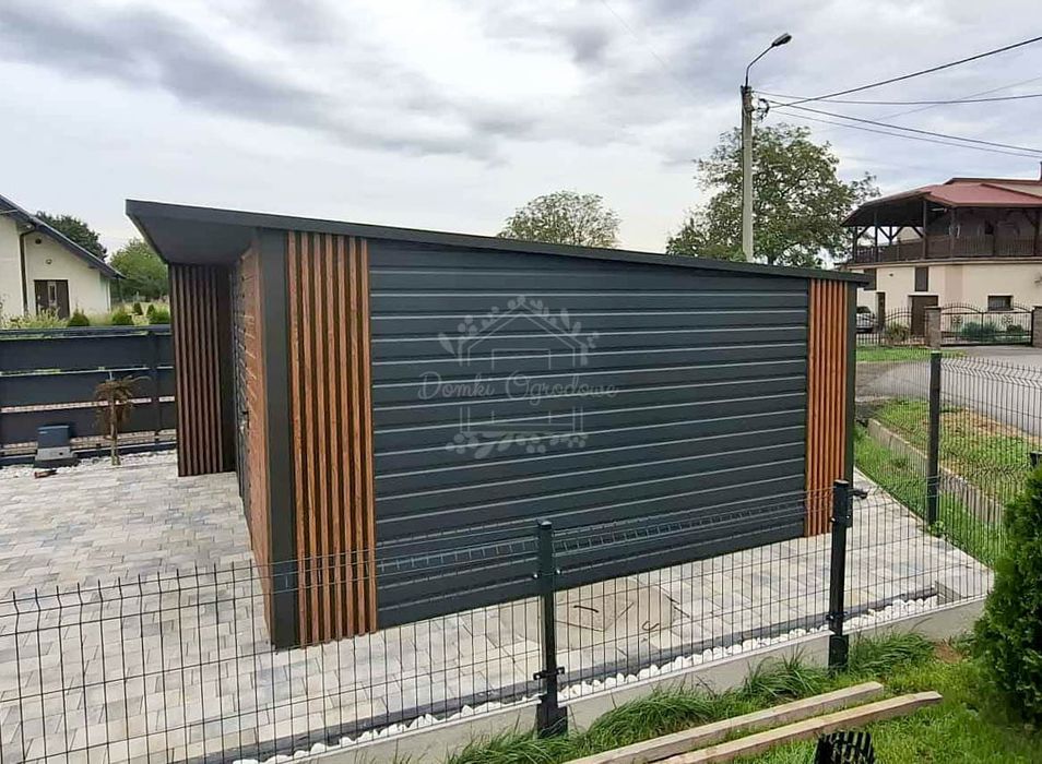 Schowek - Domek ogrodowy 5x4m  drewnopodowny - antracyt  ID1137