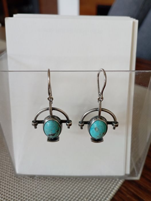 Kolczyki srebrne z naturalnym turkusem