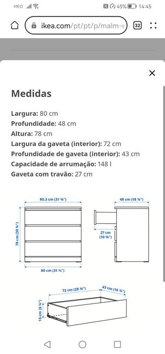 2 Comodas IKEA Branco.