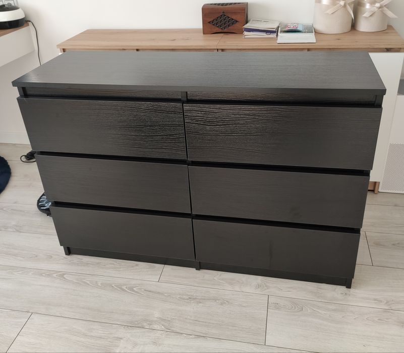 Komoda czarna 6 szuflad