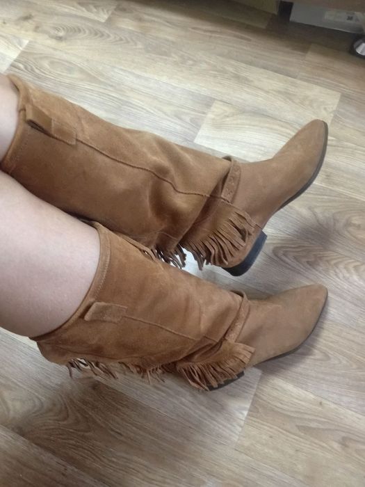 Чоботи казаки ковбойки замша