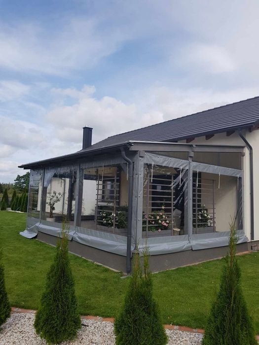 PLANDEKA na wymiar osłona zabudowa tarasu zasłona na altane