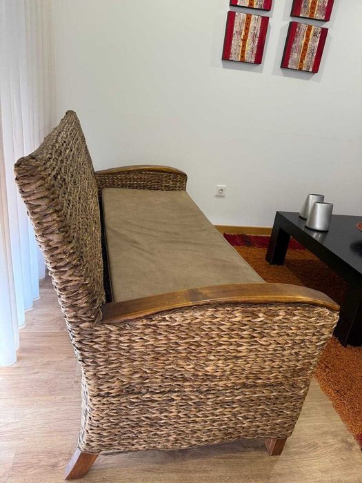 Sofá de 3 lugares em fibra natural - Excelente estado