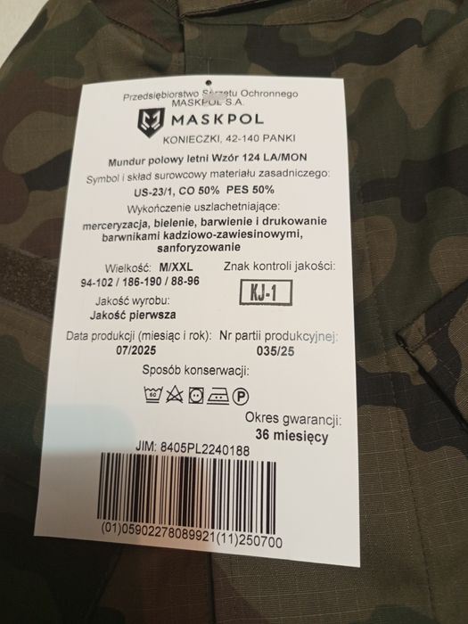 Mundur polowy WP letni wzór 124LA/MON nowy M/XXL