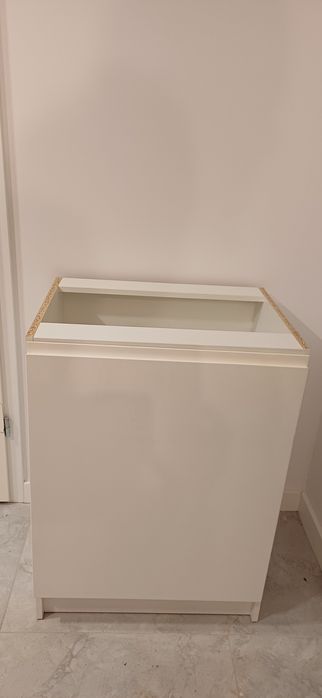 Szafka Kuchenna Stojąca Biały Połysk 60cm Drzwi Półka Bez Blatu