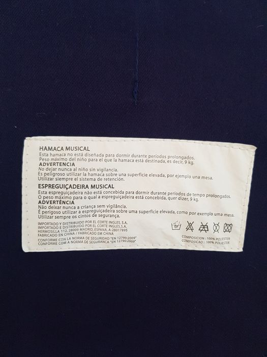 Espreguiçadeira musical para bebé