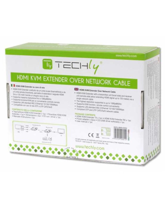 KVM Extender HDMI + USB po skrętce Cat.5/5e/6 120m NOWY