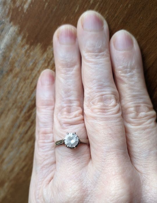 Anel em ouro branco 19,2k