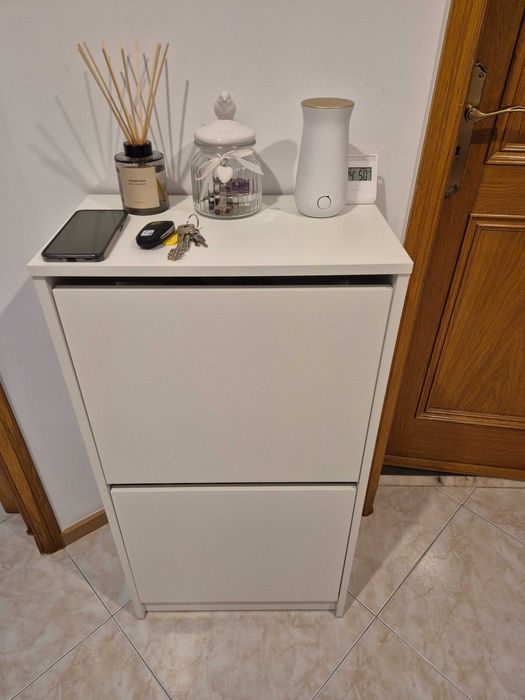 Sapateira c/2 compartimentos, branco, 49x28x93 cm