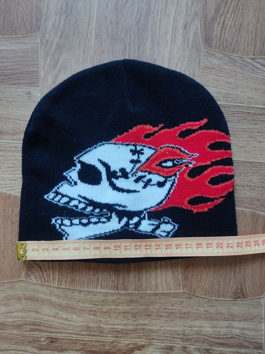 Y2k skull beanie rap flame шапка череп скелет реп: 500 грн