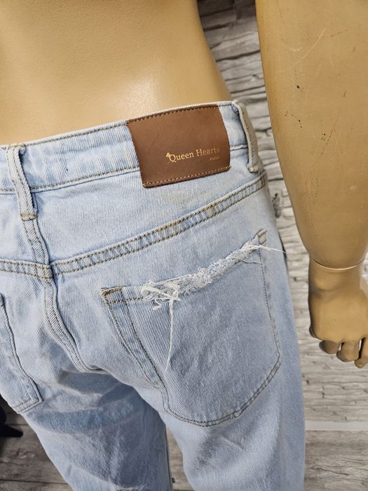 Spodnie jeansowe premium Queen Hearts rozm L zdobione