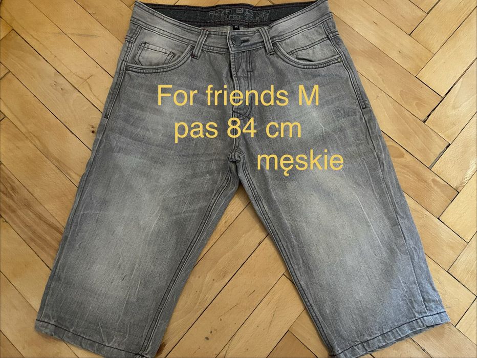 For Friends M szare męskie szorty jeansowe krótkie spodenki dżinsy Vintage