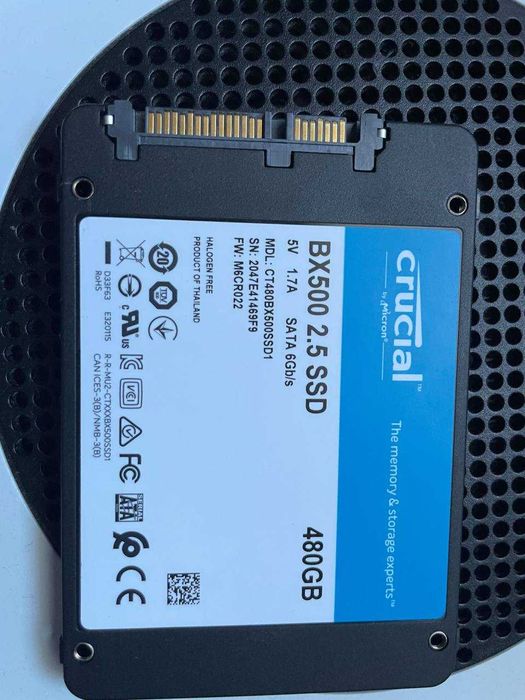 Внутрішній SSD накопичувач Crucial BX500 480GB (SATA III, 2.5")