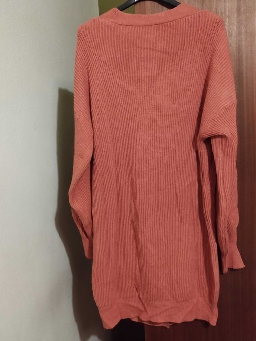 Cardigan comprido coral novo