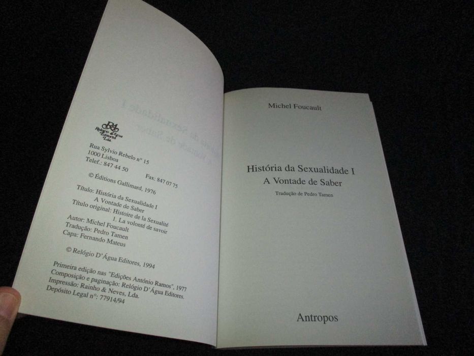 Livro História da Sexualidade I A Vontade de Saber