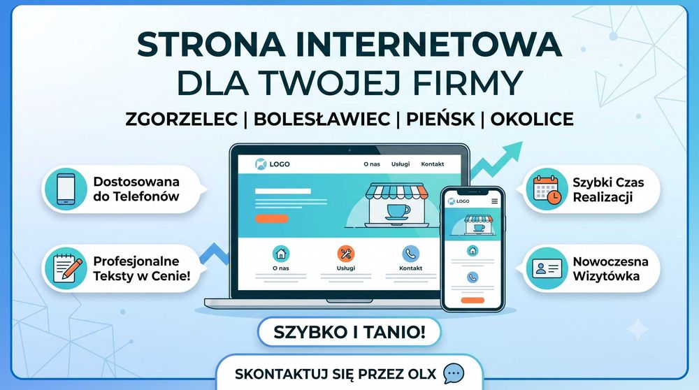 Prosta strona internetowa od 199 zł dla lokalnej firmy | Zgorzelec Bolesławiec Lubań Pieńsk i okolice
