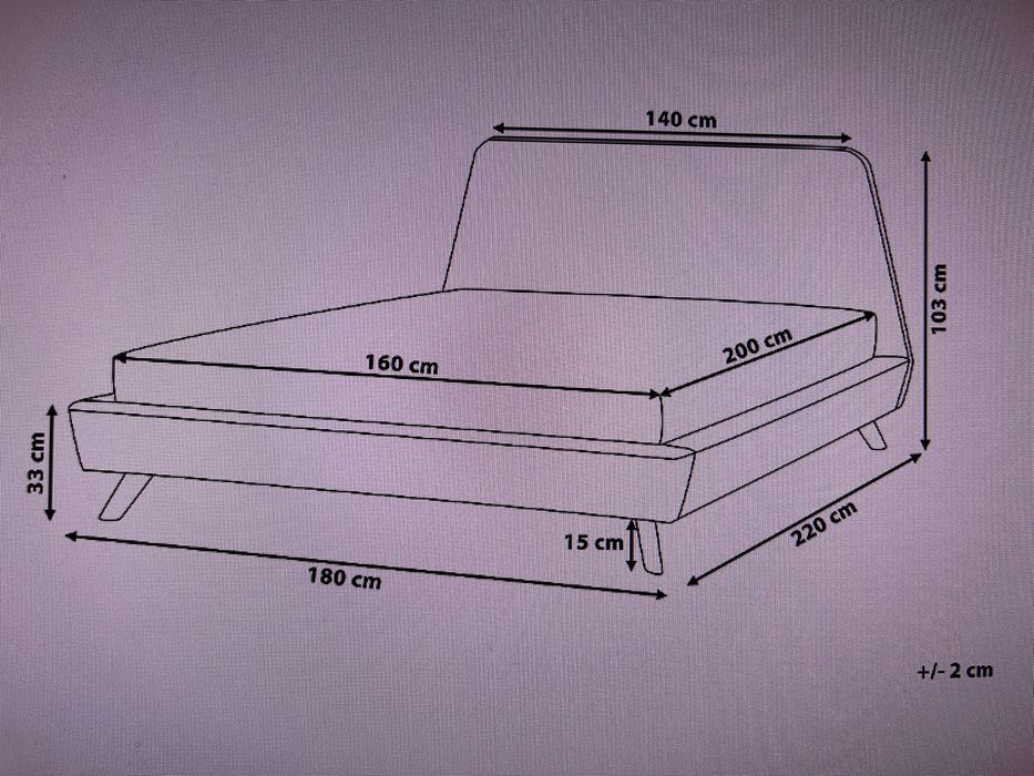 Cama 160 x 200 - modelo Vienne em tecido azul escuro