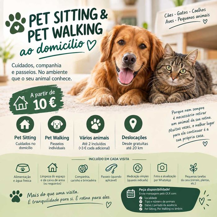 Pet Sitting & Pet Walking ao domicílio