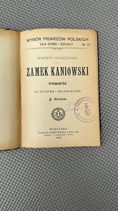 Zamek Kaniowski Seweryn Goszczyński 1909 rok
