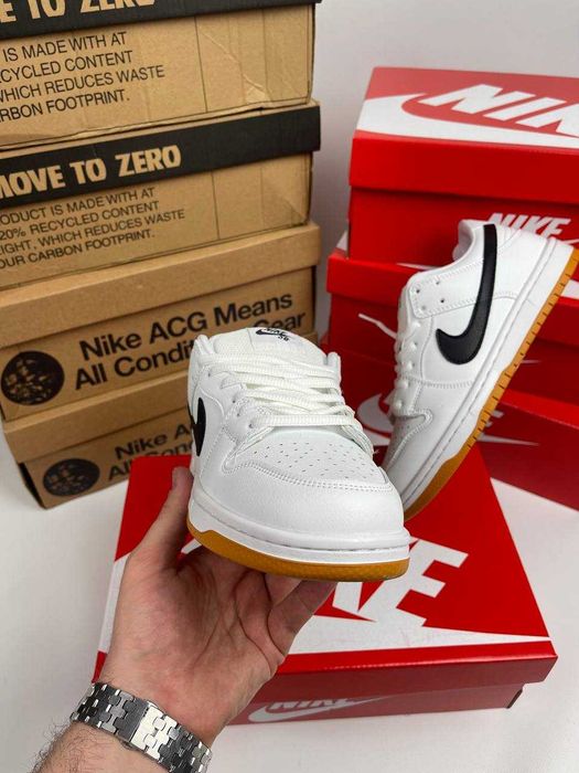 Кросівки Nike SB Dunk Low White Black. Чоловічі кросівки. Данки