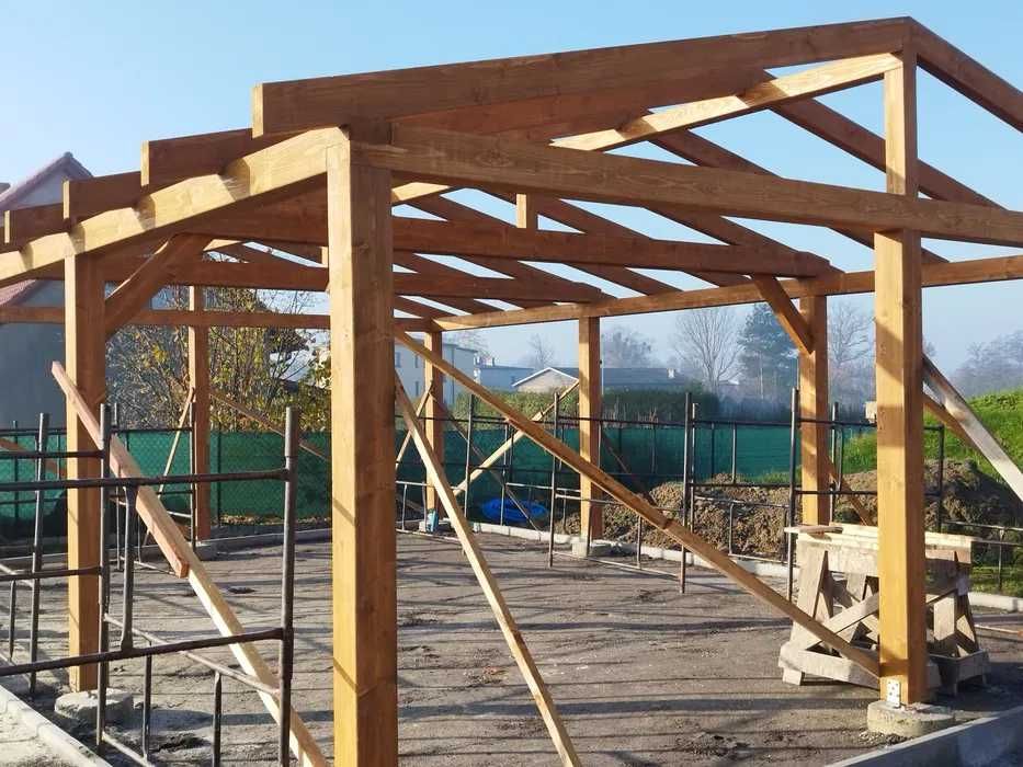 wiata 50 m2 na 3 samochody solidnie polecam