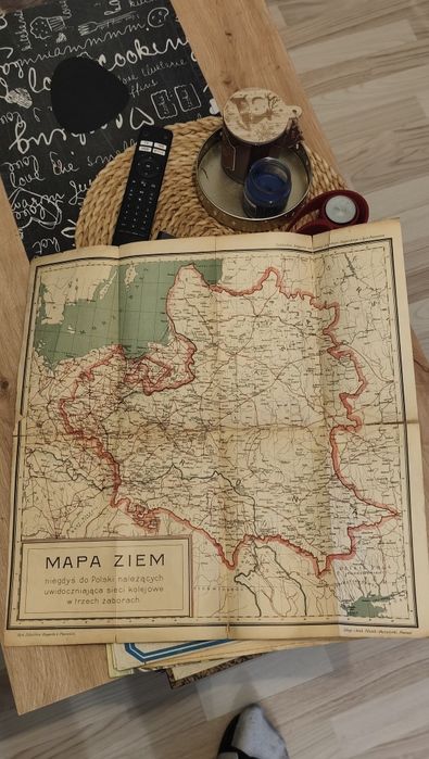 Stara mapa kolejowa 1910 W. Studnicki Sprawa Polska Zabory Antyk