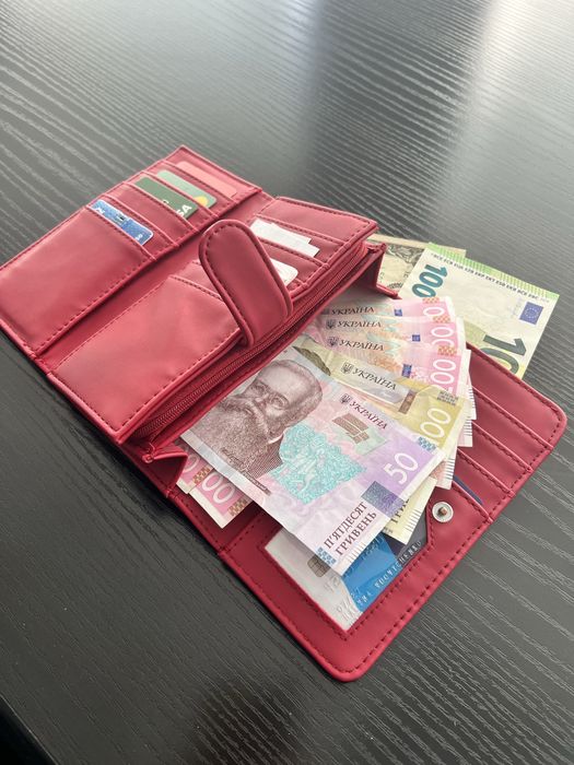 Гаманець червоний жіночий із нейлону , тканини