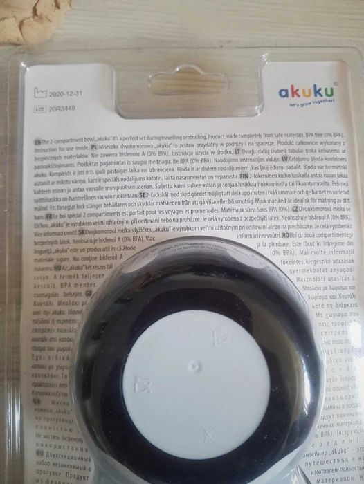 AKUKU miseczka dwukomorowa z łyżeczką talerzyk