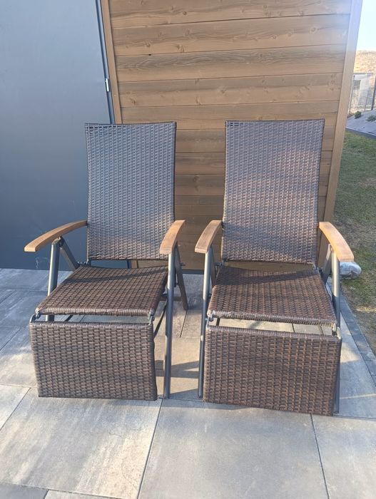 Leżaki krzesła ogrodowe tarasowe rattanowe. Regulowane.